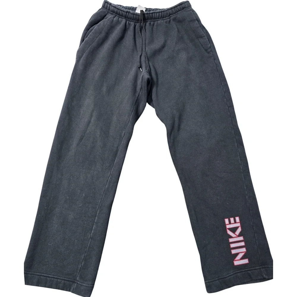 Nike Baggy Black Sweatpants Vintage 90s Size XL‎ Y2K Embroidered Swoosh Gray Tag